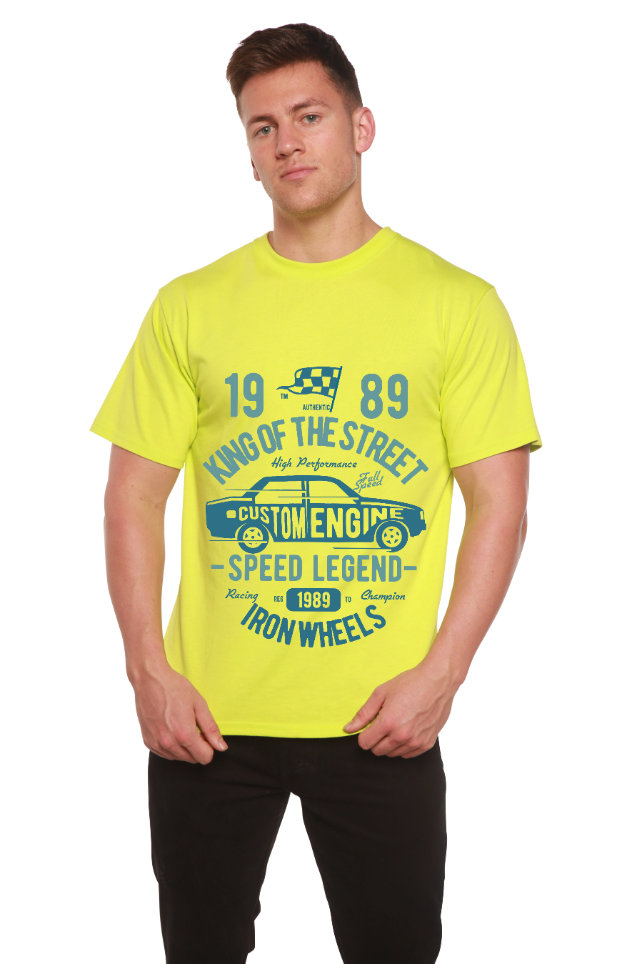 King Of The Street Men's Bamboo Viscose/Organic Cotton Short Sleeve Graphic T-Shirt Spun Bamboo