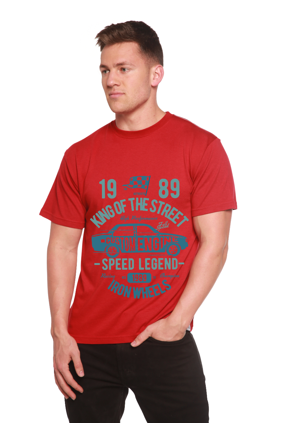King Of The Street Men's Bamboo Viscose/Organic Cotton Short Sleeve Graphic T-Shirt Spun Bamboo