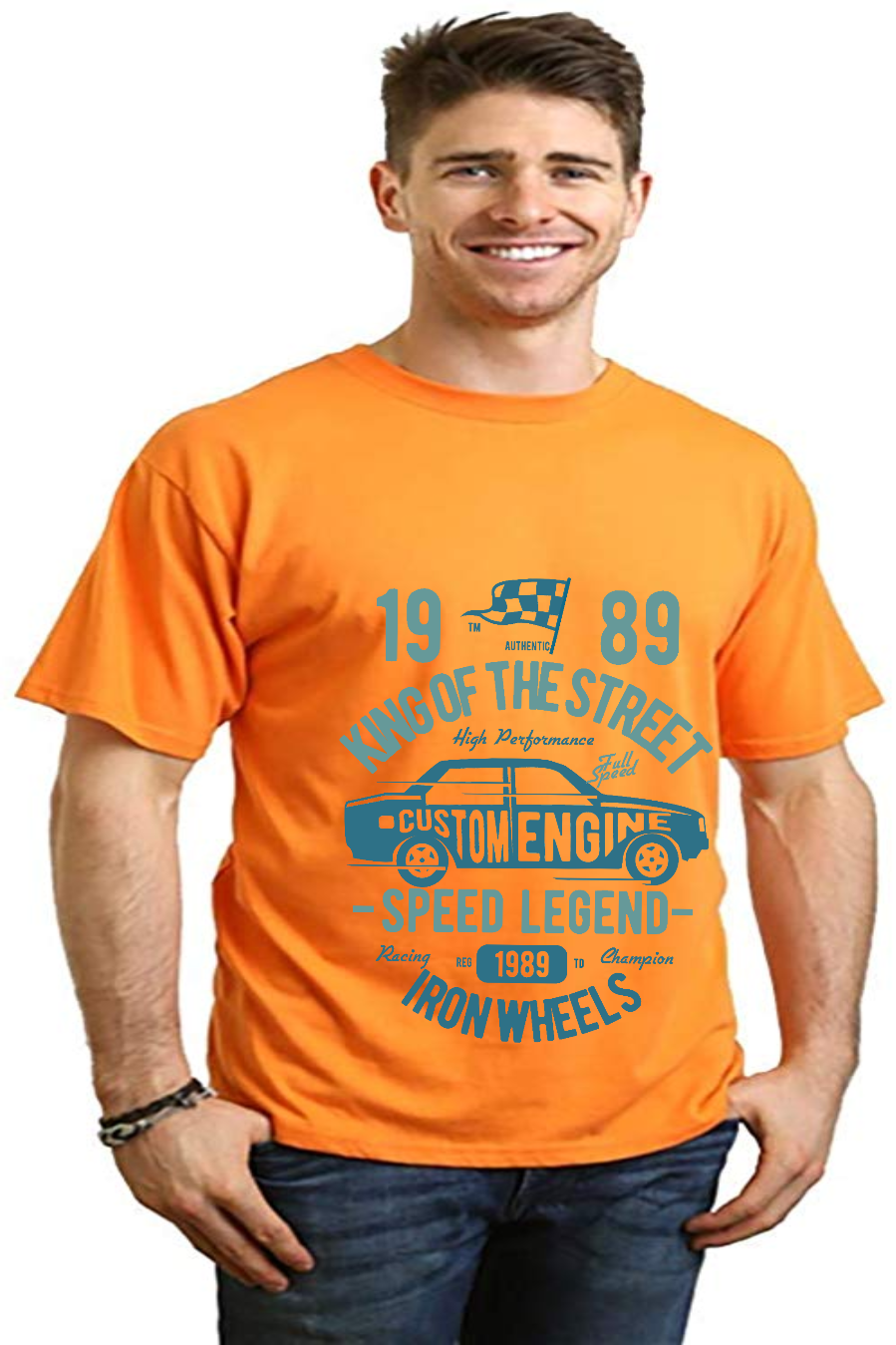 King Of The Street Men's Bamboo Viscose/Organic Cotton Short Sleeve Graphic T-Shirt Spun Bamboo