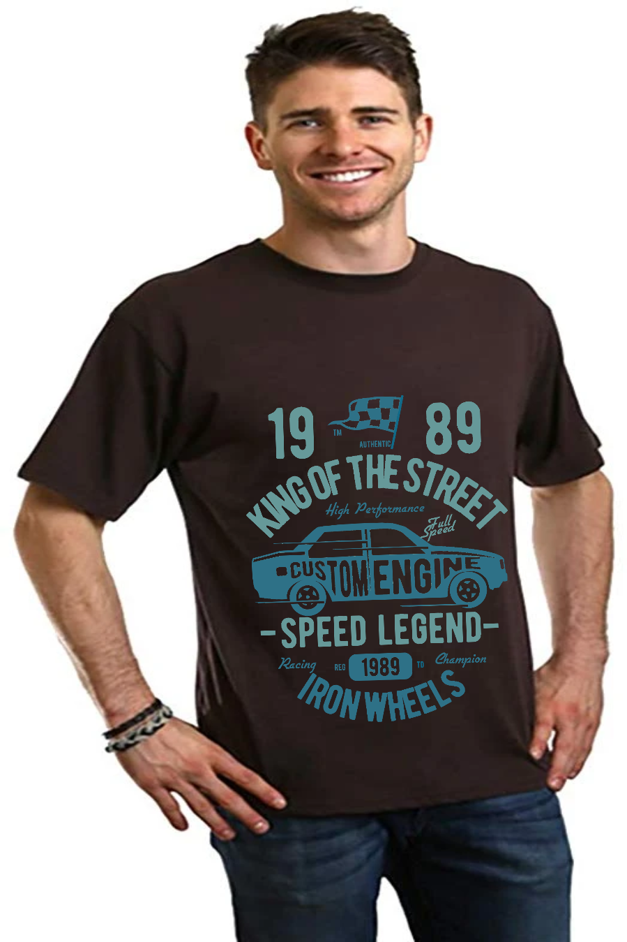 King Of The Street Men's Bamboo Viscose/Organic Cotton Short Sleeve Graphic T-Shirt Spun Bamboo