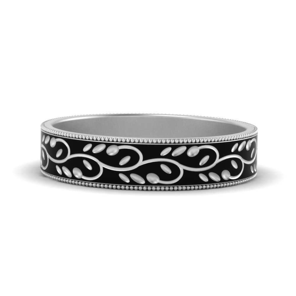 Leaf Enamel Promise Ring For Men