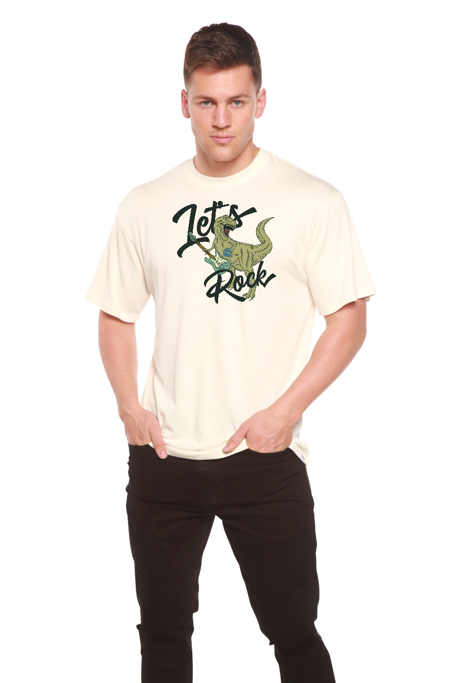 Lets Rock Men's Bamboo Viscose/Organic Cotton Short Sleeve Graphic T-Shirt Spun Bamboo
