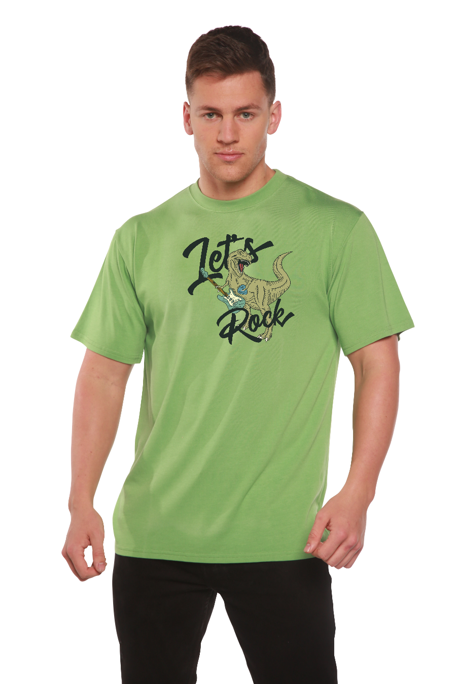 Lets Rock Men's Bamboo Viscose/Organic Cotton Short Sleeve Graphic T-Shirt Spun Bamboo