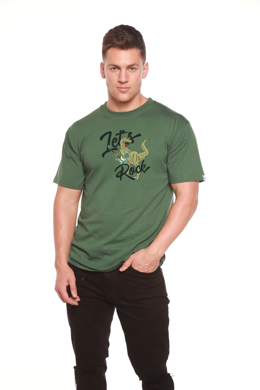 Lets Rock Men's Bamboo Viscose/Organic Cotton Short Sleeve Graphic T-Shirt Spun Bamboo