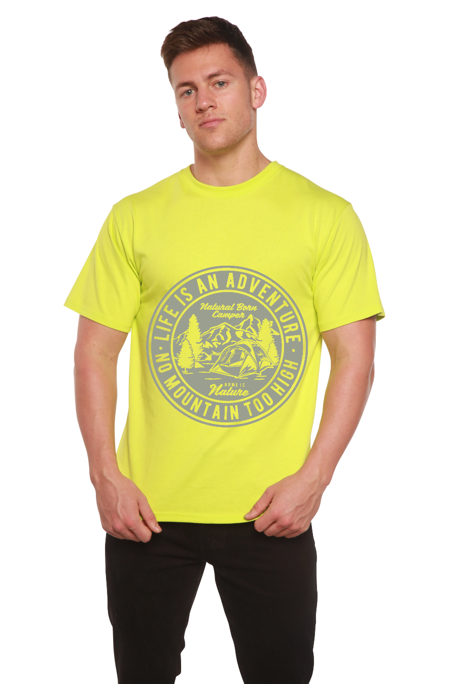 Life Is An Adventure Men's Bamboo Viscose/Organic Cotton Short Sleeve Graphic T-Shirt Spun Bamboo