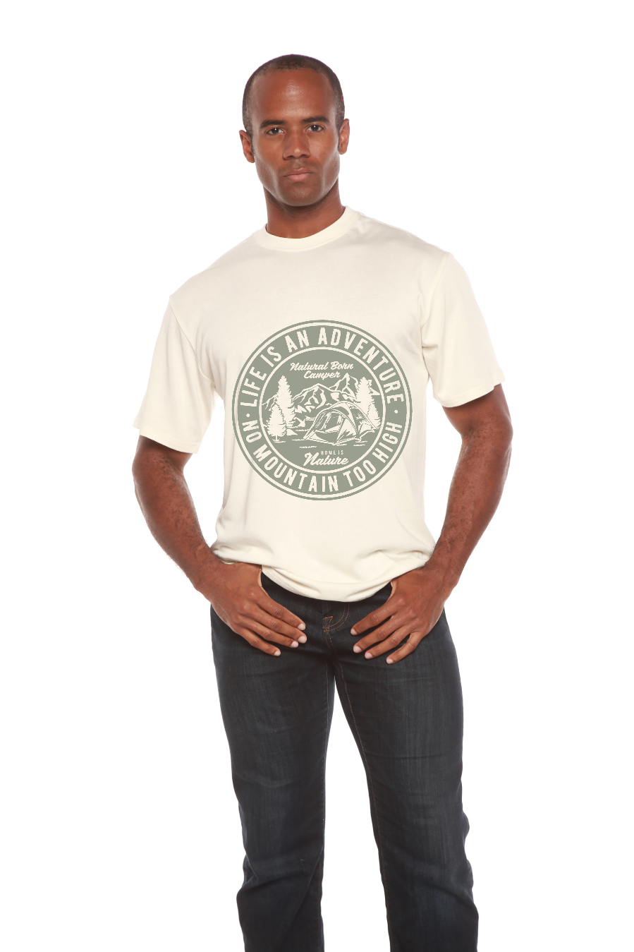 Life Is An Adventure Men's Bamboo Viscose/Organic Cotton Short Sleeve Graphic T-Shirt Spun Bamboo