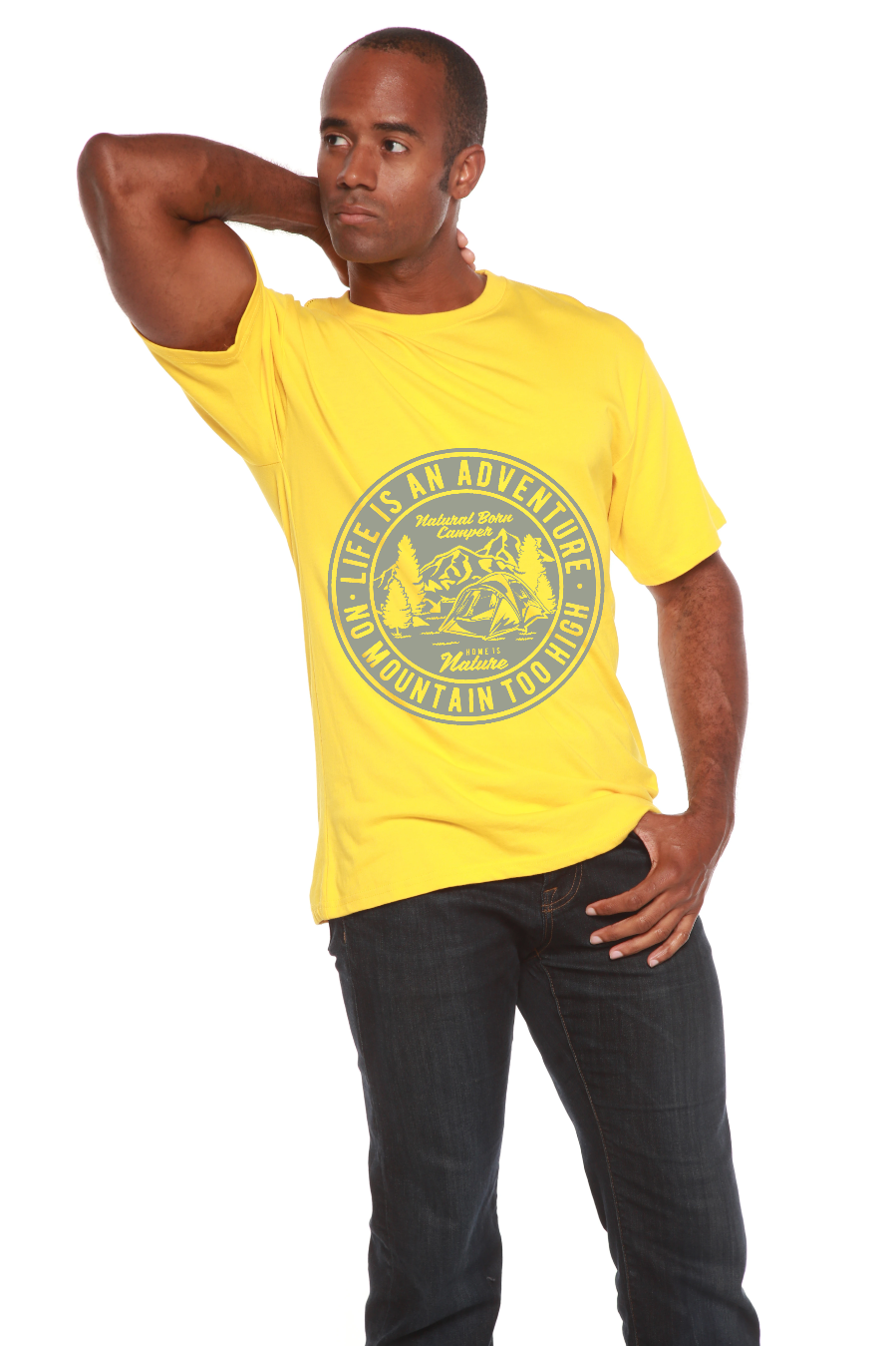 Life Is An Adventure Men's Bamboo Viscose/Organic Cotton Short Sleeve Graphic T-Shirt Spun Bamboo