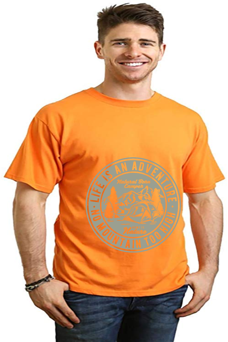 Life Is An Adventure Men's Bamboo Viscose/Organic Cotton Short Sleeve Graphic T-Shirt Spun Bamboo