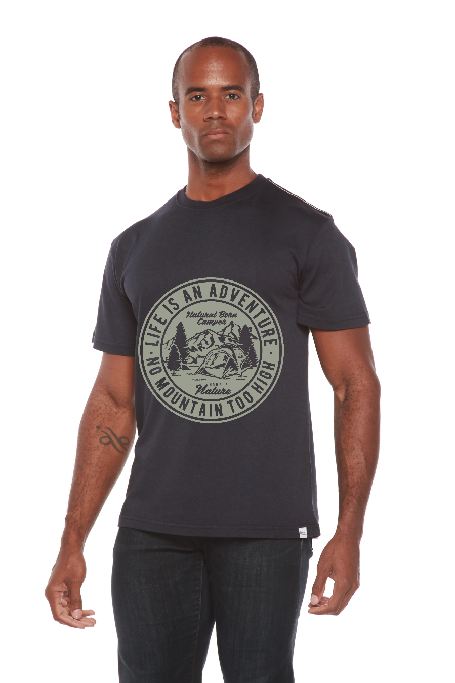 Life Is An Adventure Men's Bamboo Viscose/Organic Cotton Short Sleeve Graphic T-Shirt Spun Bamboo