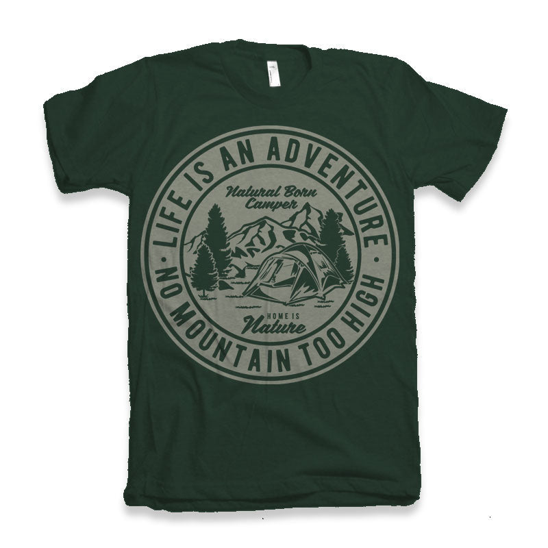 Life Is An Adventure Men's Bamboo Viscose/Organic Cotton Short Sleeve Graphic T-Shirt Spun Bamboo