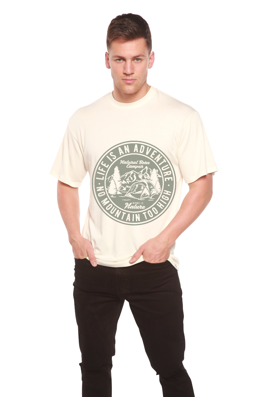 Life Is An Adventure Men's Bamboo Viscose/Organic Cotton Short Sleeve Graphic T-Shirt Spun Bamboo
