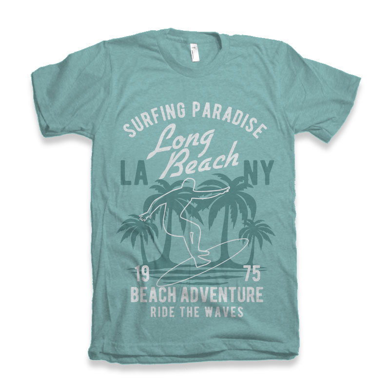 Long Beach Men's Bamboo Viscose/Organic Cotton Short Sleeve Graphic T-Shirt Spun Bamboo