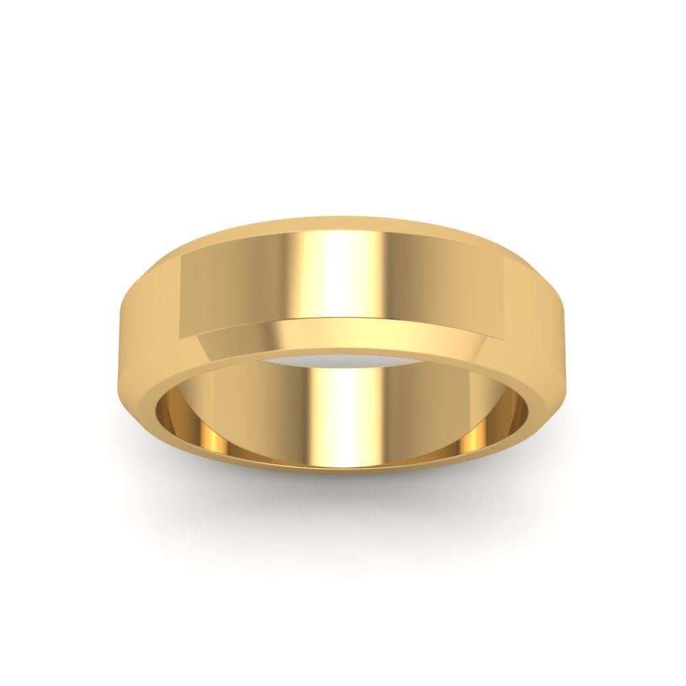 Matte Finish Beveled Anniversary Band For Men