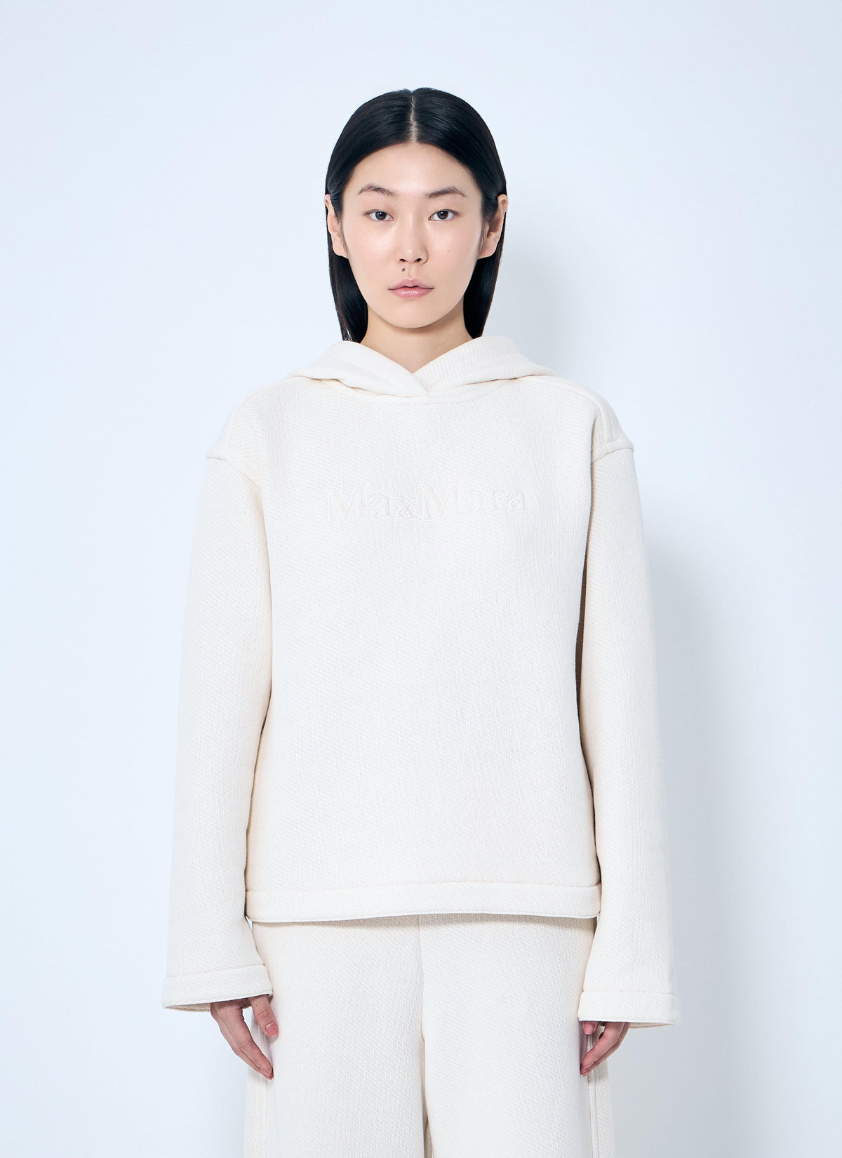 Max Mara Women Logo Embroidery Hooded Sweatshirt
