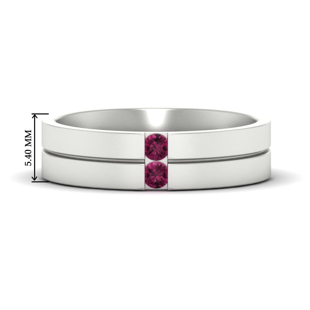 Mens 2 Stone Band