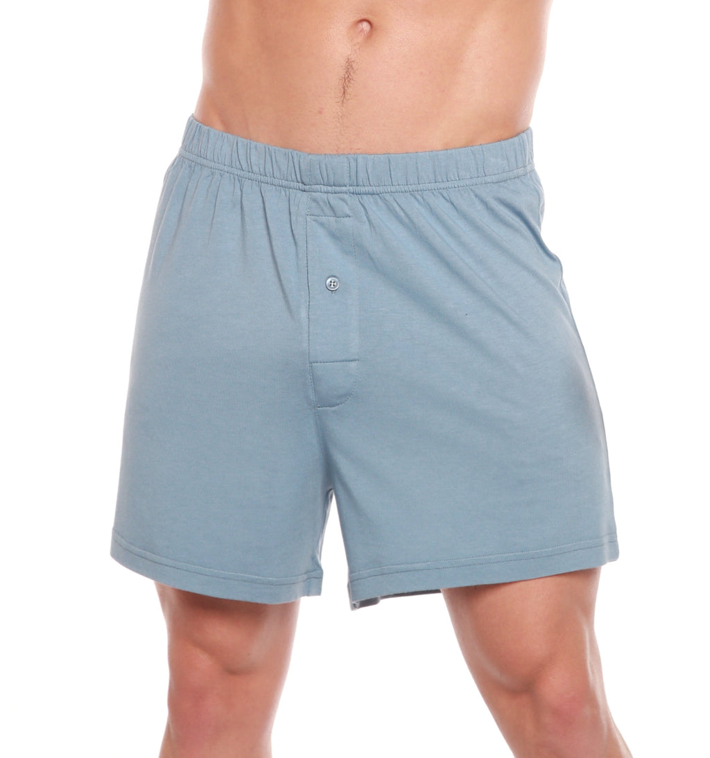 Men's Bamboo Viscose/Cotton Boxer Style Underwear Steel Blue Color - 5-pack Spun Bamboo