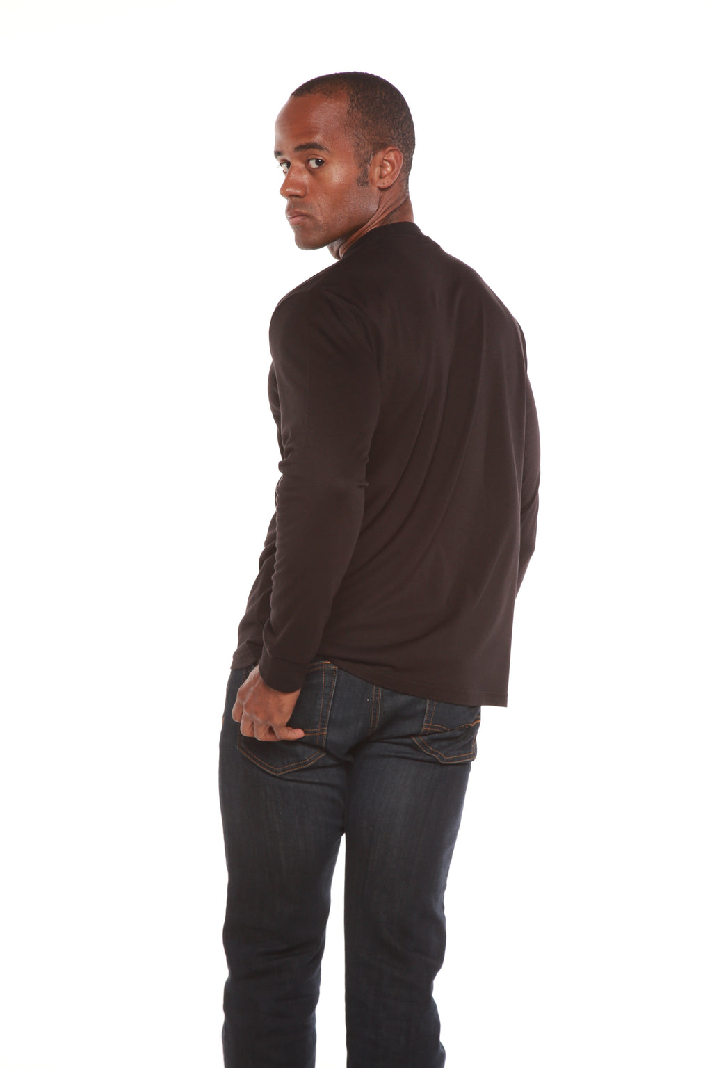 Custom Printed Men's Bamboo Viscose/Organic Cotton Long Sleeve T-Shirt Spun Bamboo