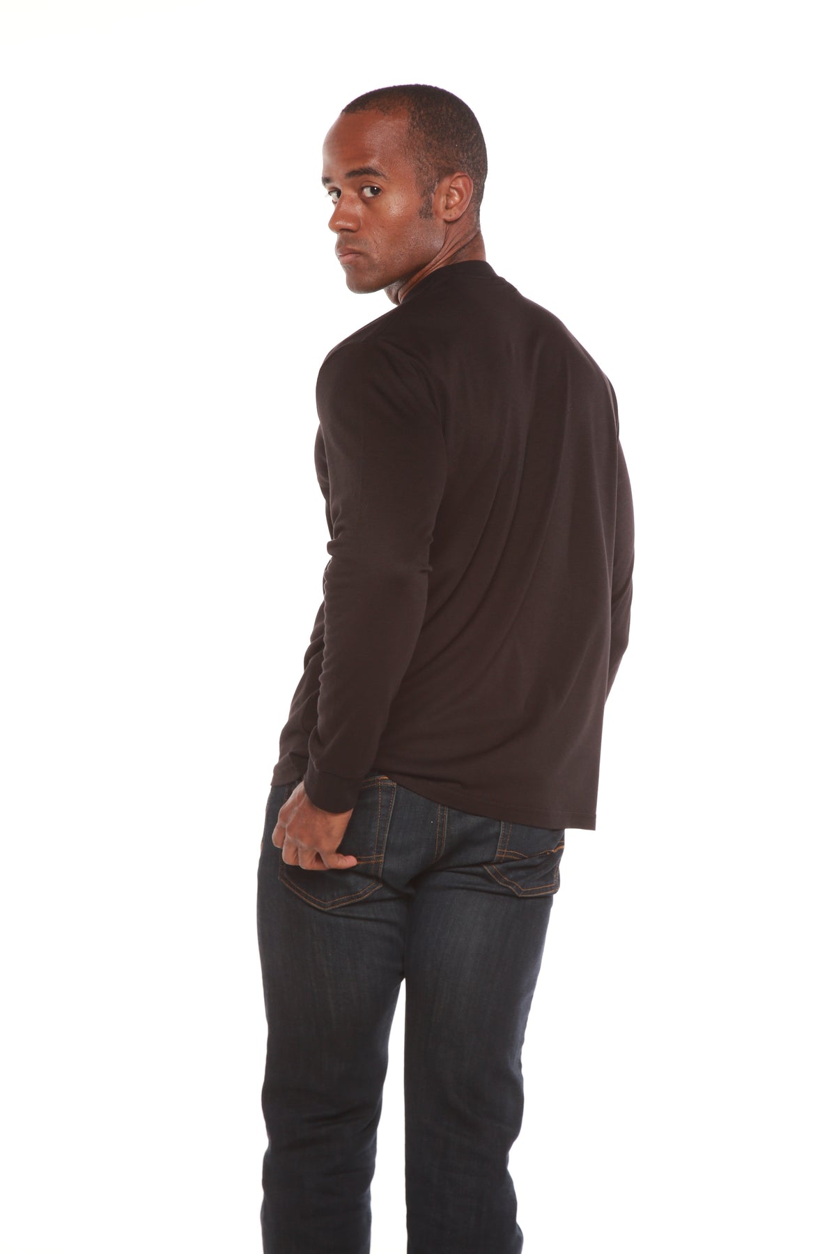 Custom Printed Men's Bamboo Viscose/Organic Cotton Long Sleeve T-Shirt Spun Bamboo