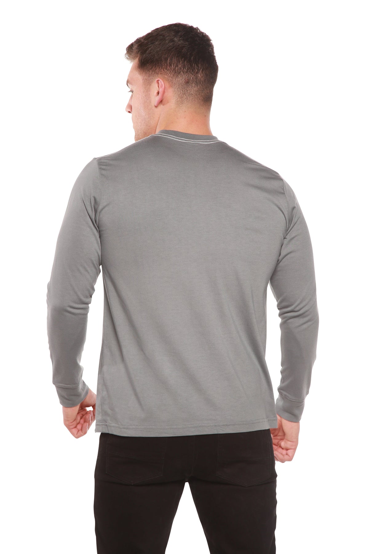 Custom Printed Men's Bamboo Viscose/Organic Cotton Long Sleeve T-Shirt Spun Bamboo