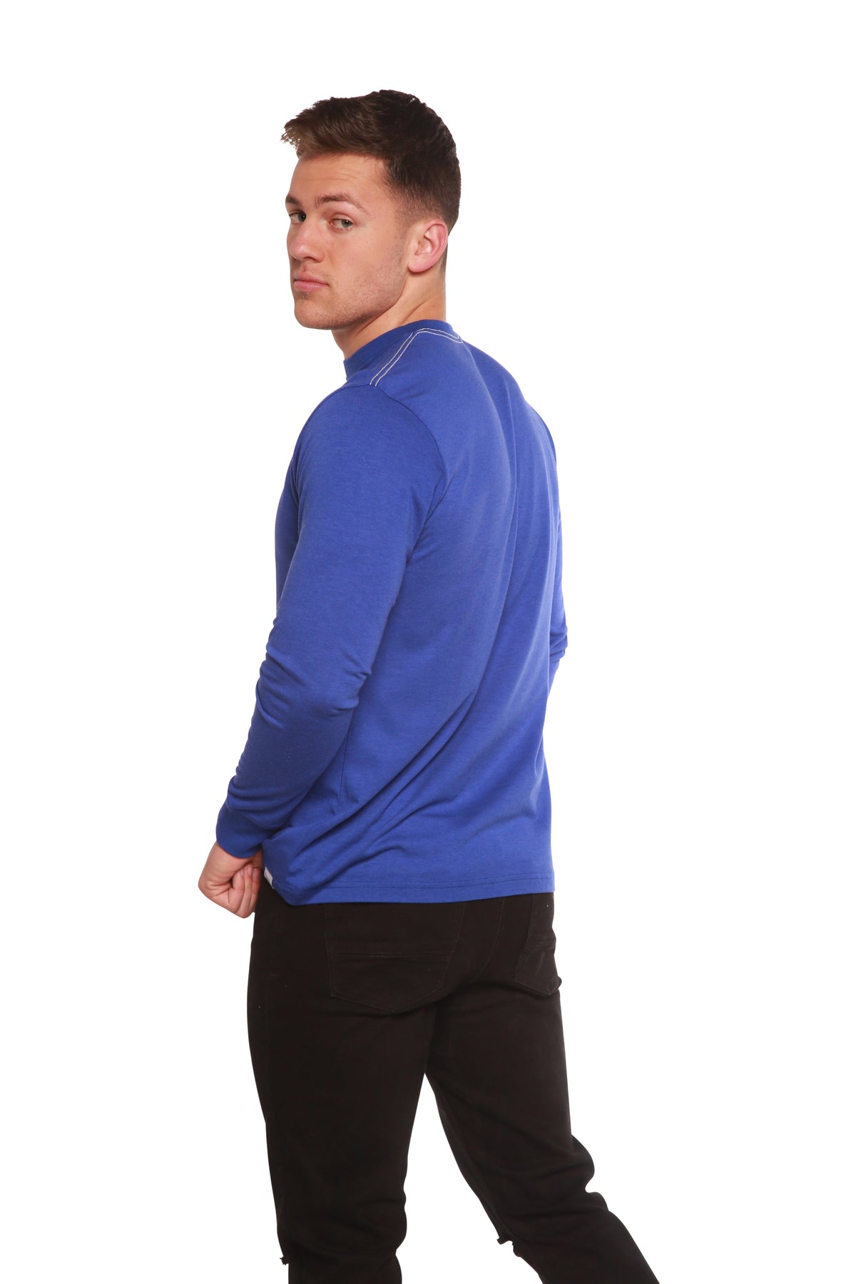 Custom Printed Men's Bamboo Viscose/Organic Cotton Long Sleeve T-Shirt Spun Bamboo