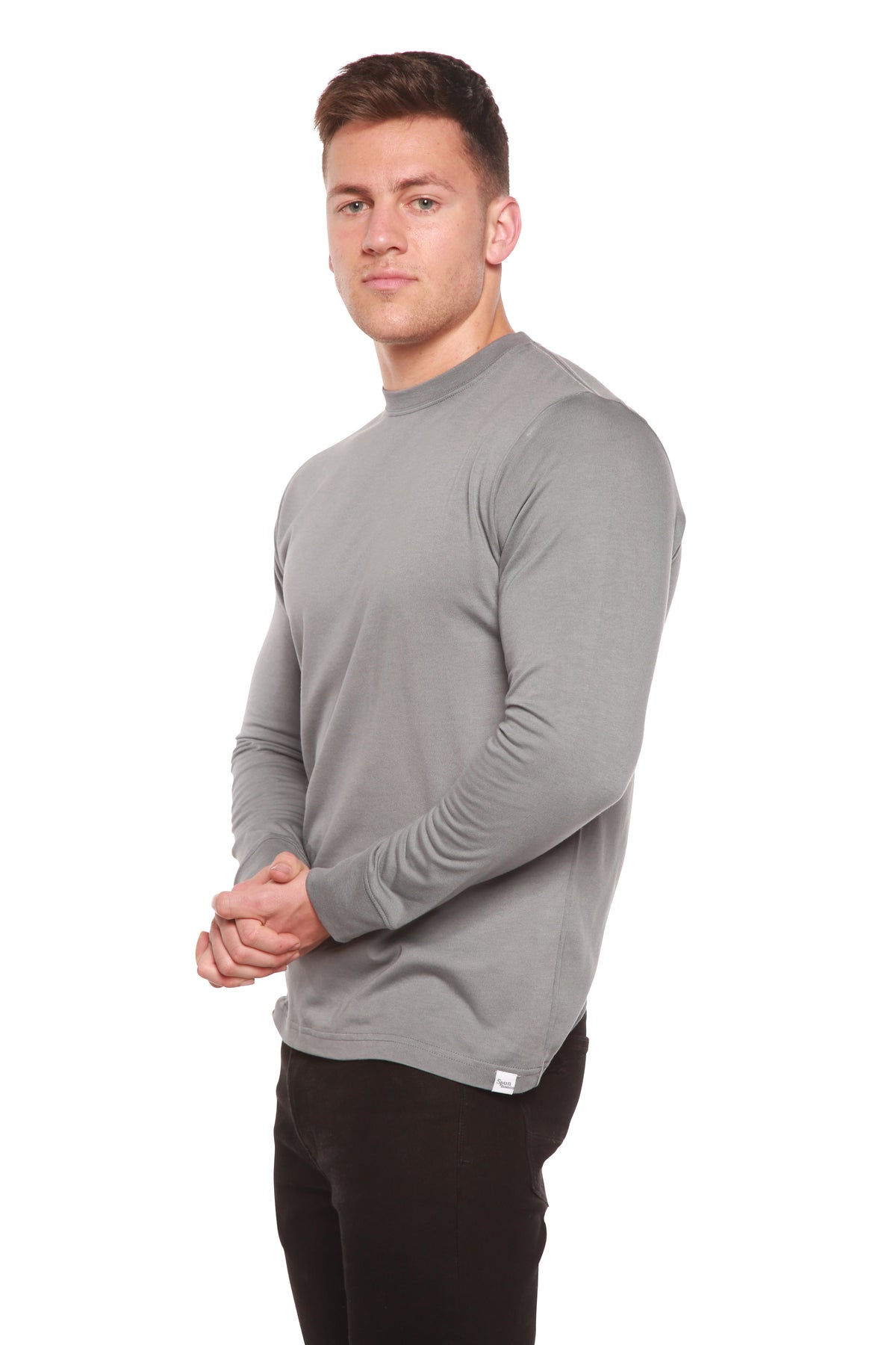 Men's Bamboo Viscose/Organic Cotton Long Sleeve T-Shirt Spun Bamboo