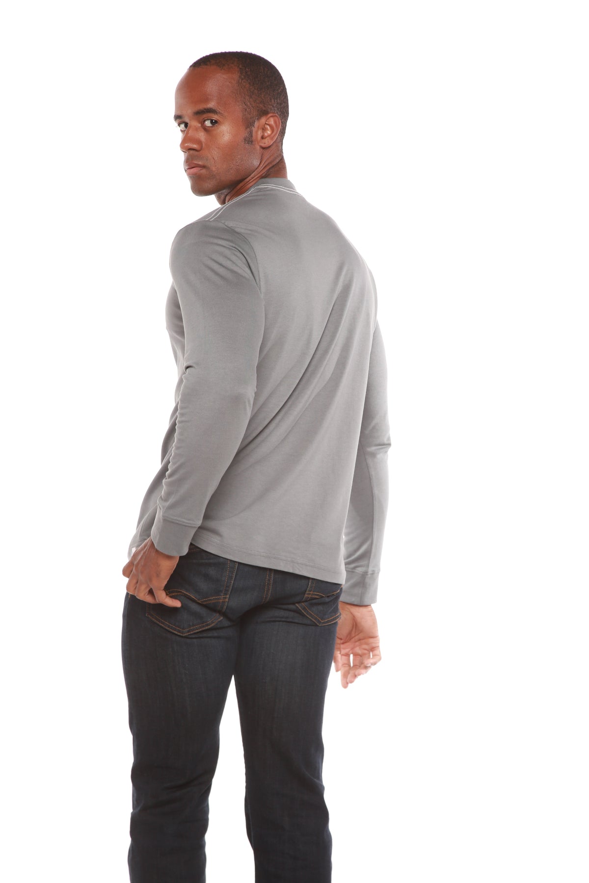 Men's Bamboo Viscose/Organic Cotton Long Sleeve T-Shirt Spun Bamboo