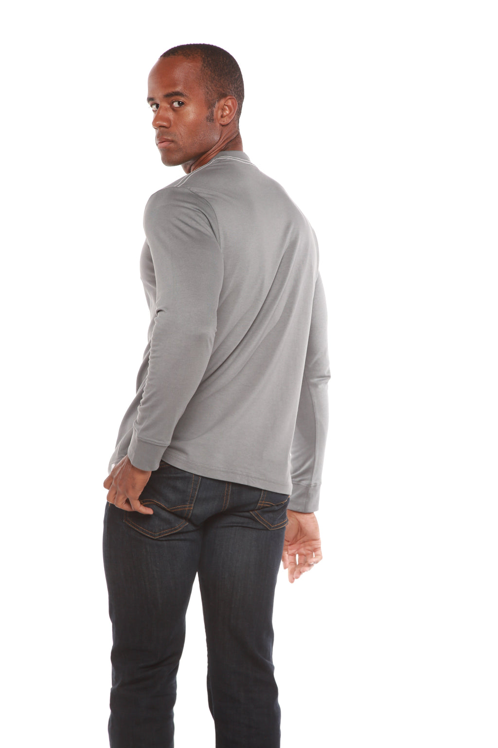 Custom Printed Men's Bamboo Viscose/Organic Cotton Long Sleeve T-Shirt Spun Bamboo