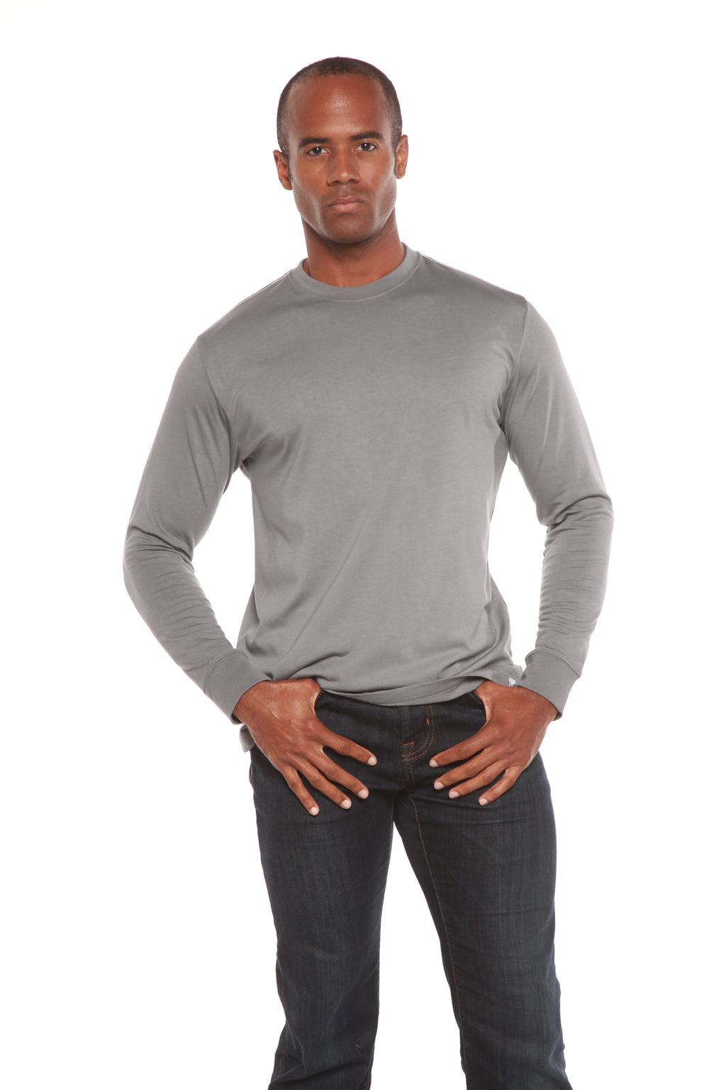 Men's Bamboo Viscose/Organic Cotton Long Sleeve T-Shirt Spun Bamboo