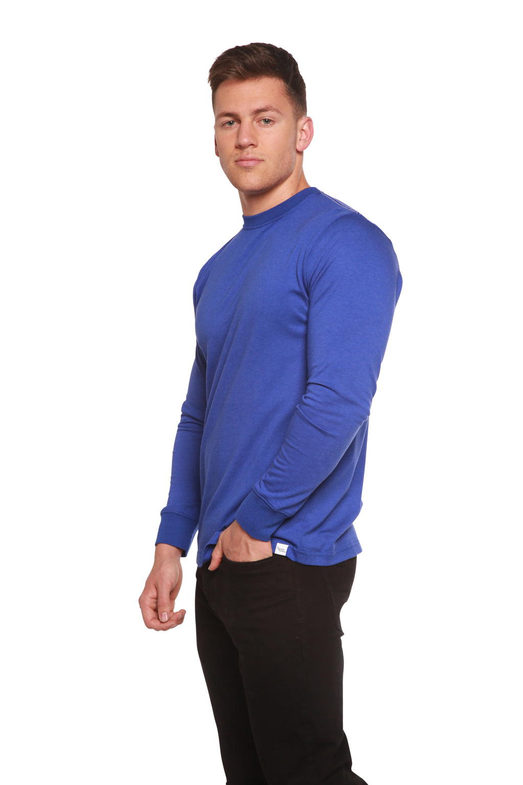 Custom Printed Men's Bamboo Viscose/Organic Cotton Long Sleeve T-Shirt Spun Bamboo