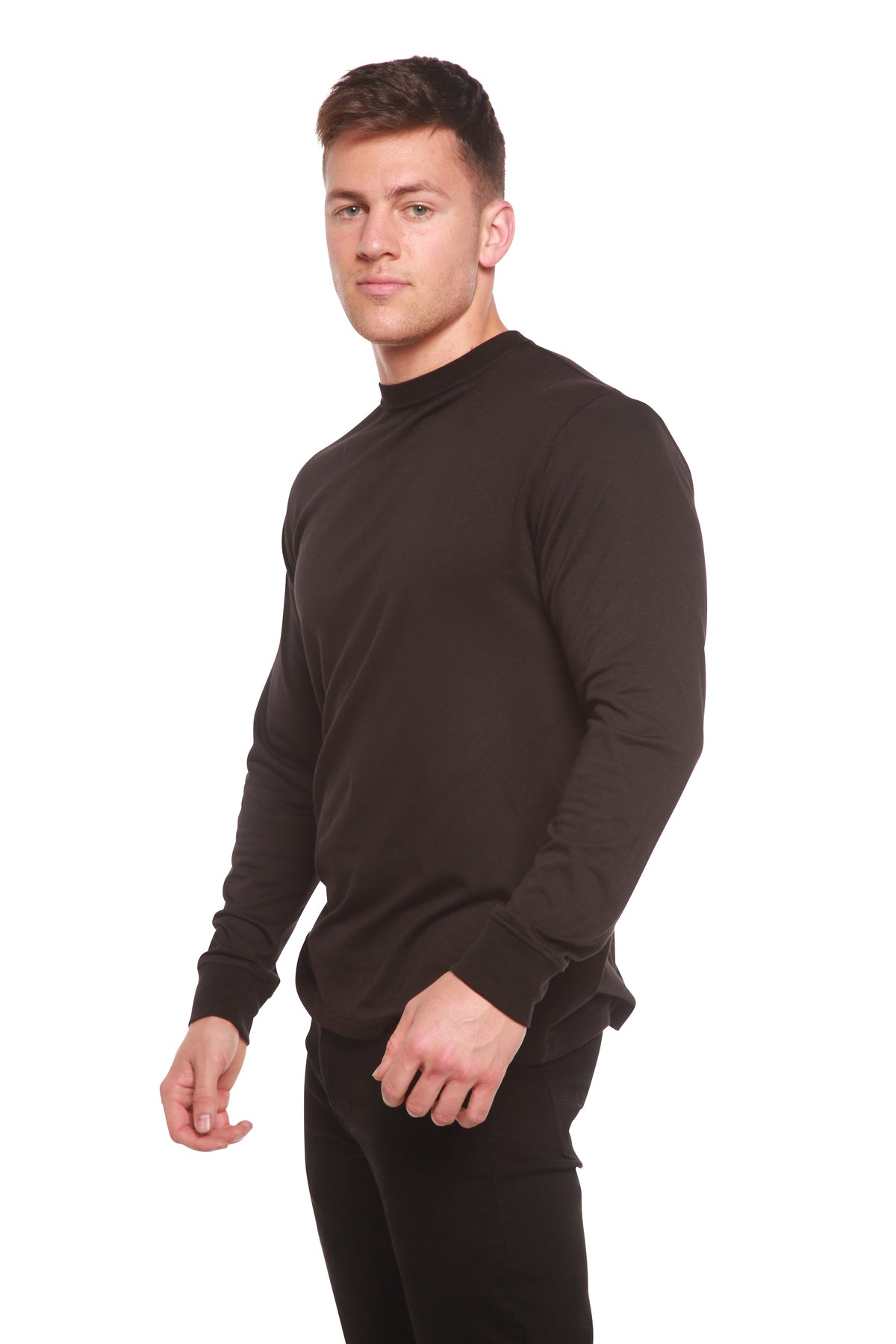 Custom Printed Men's Bamboo Viscose/Organic Cotton Long Sleeve T-Shirt Spun Bamboo