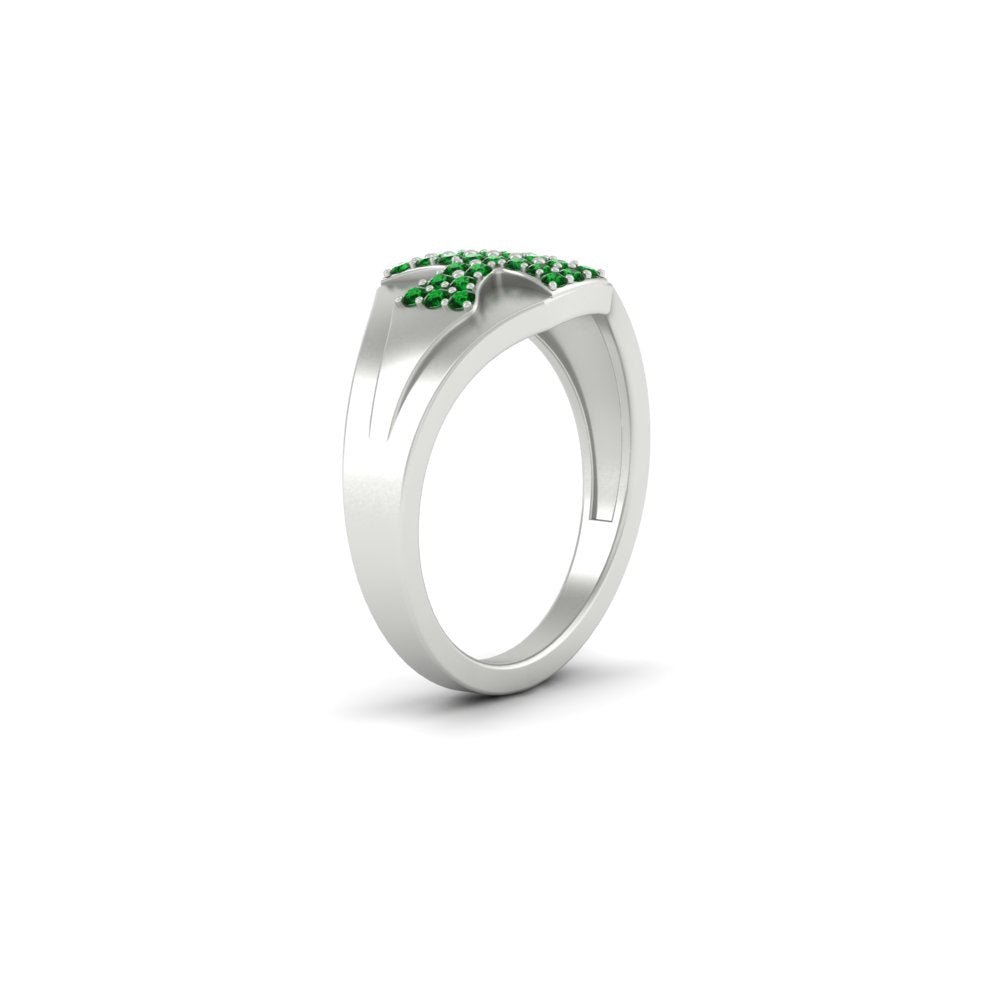 Mens Cross Gemstone Engagement Ring