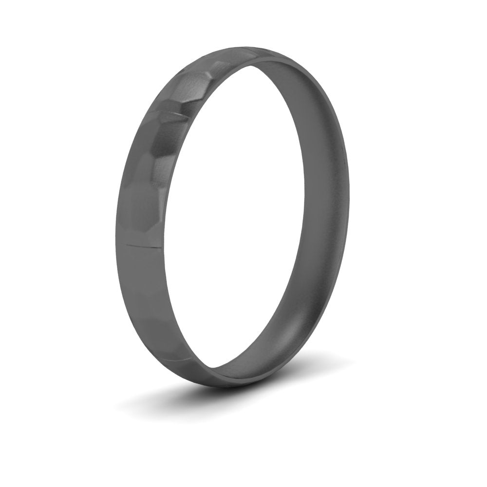 Mens Hammered Comfort Fit Wedding Band