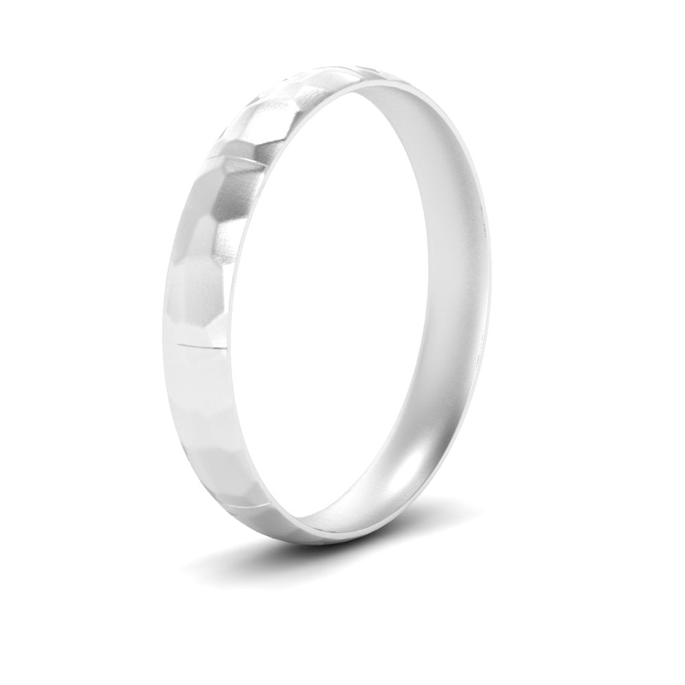 Mens Hammered Comfort Fit Wedding Band