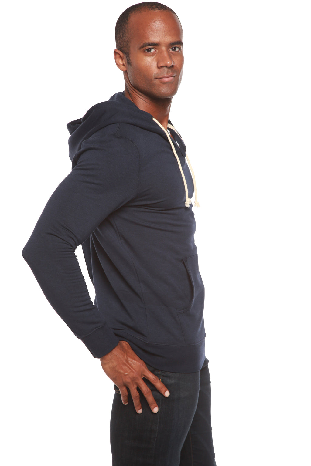 Men's Henley Style Bamboo Viscose Fleece Hoodie Spun Bamboo