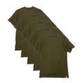 Men's Bamboo Viscose/Organic Cotton Short Sleeve T-Shirt Military Olive Color - 5-Pack Spun Bamboo