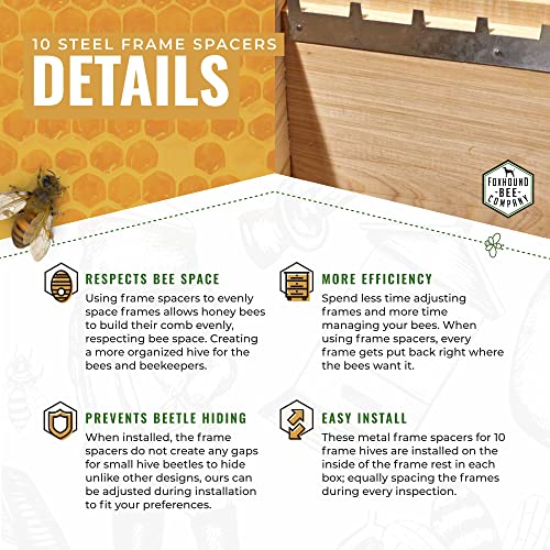 Metal Frame Spacers for 10-Frames Foxhound Bee Company