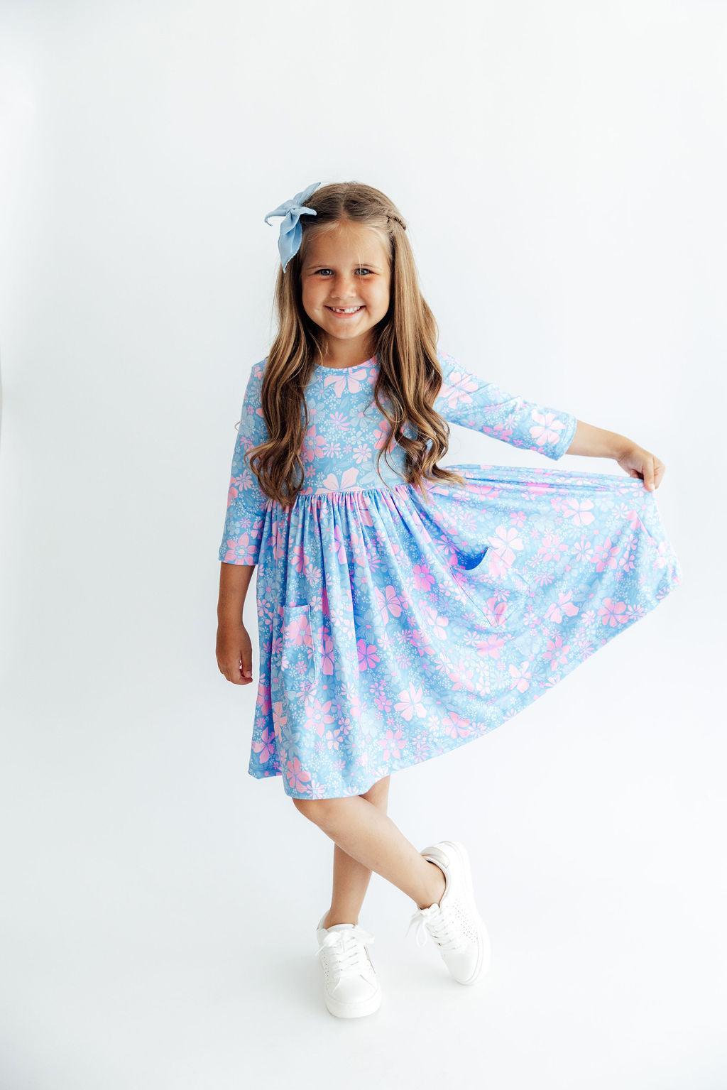 Garden Giggles 3/4 Sleeve Pocket Twirl Dress Mila & Rose ®