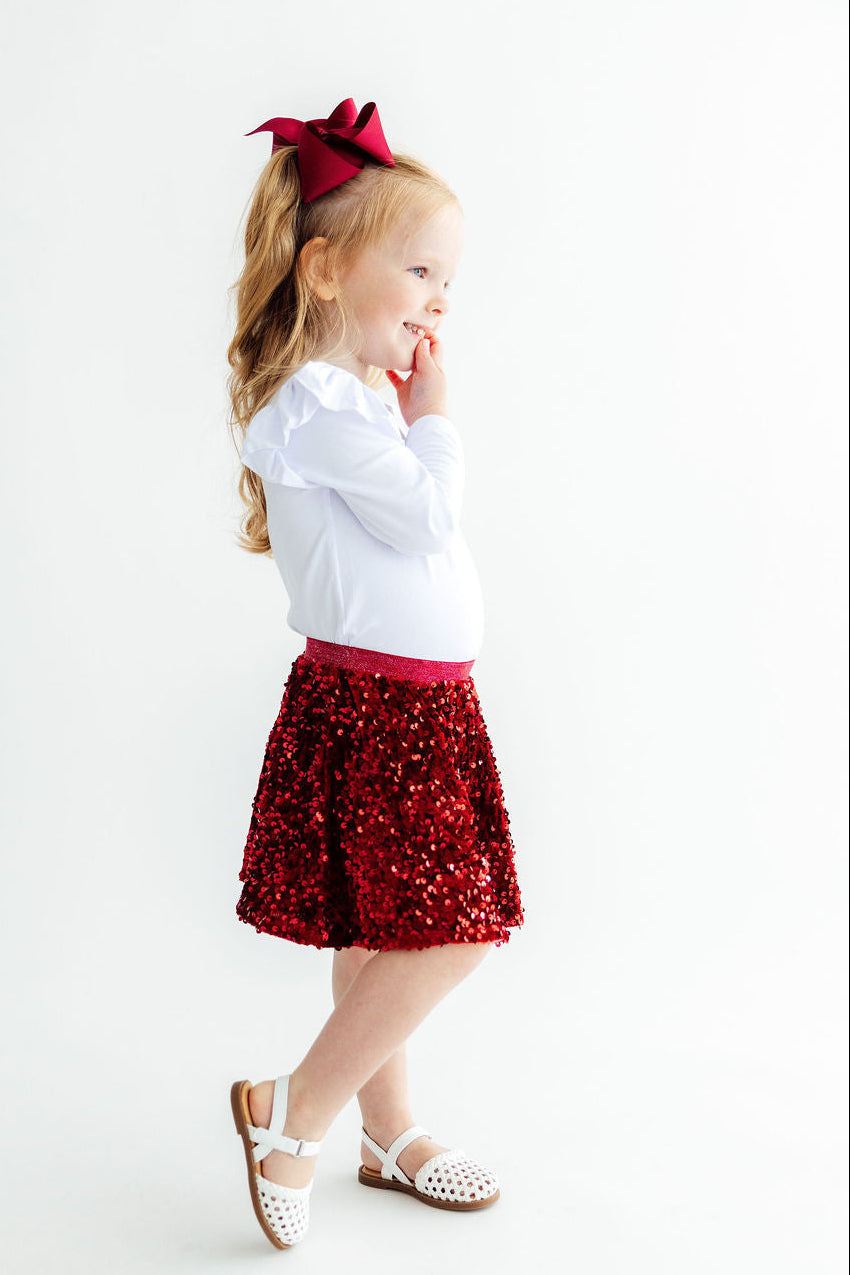 Cranberry Velvet Sequin Twirl Skort Mila & Rose ®