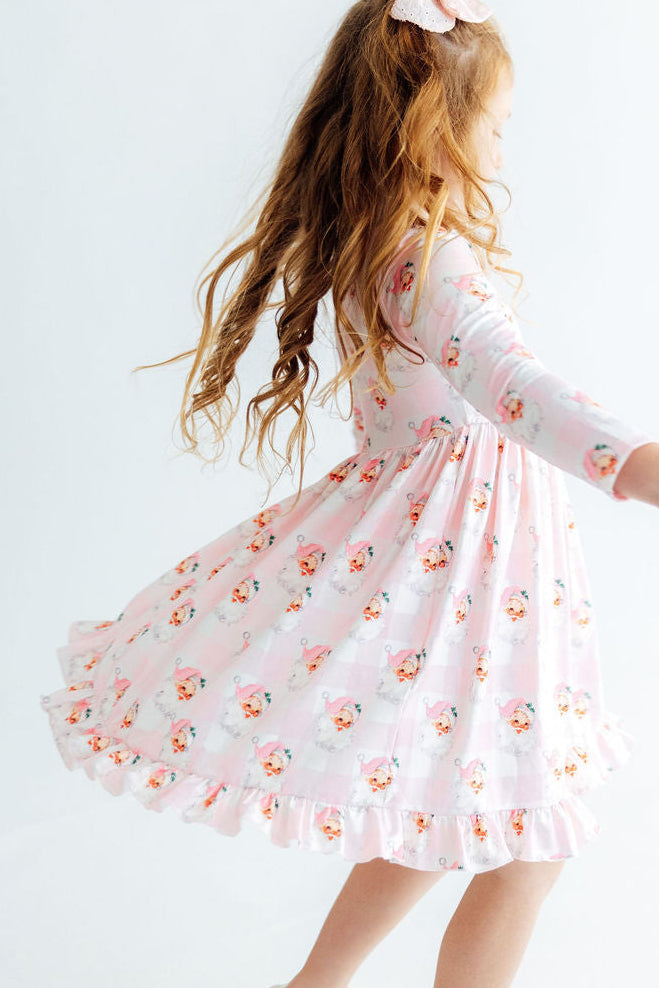 Storybook Santa L/S Ruffle Hem Twirl Dress Mila & Rose ®