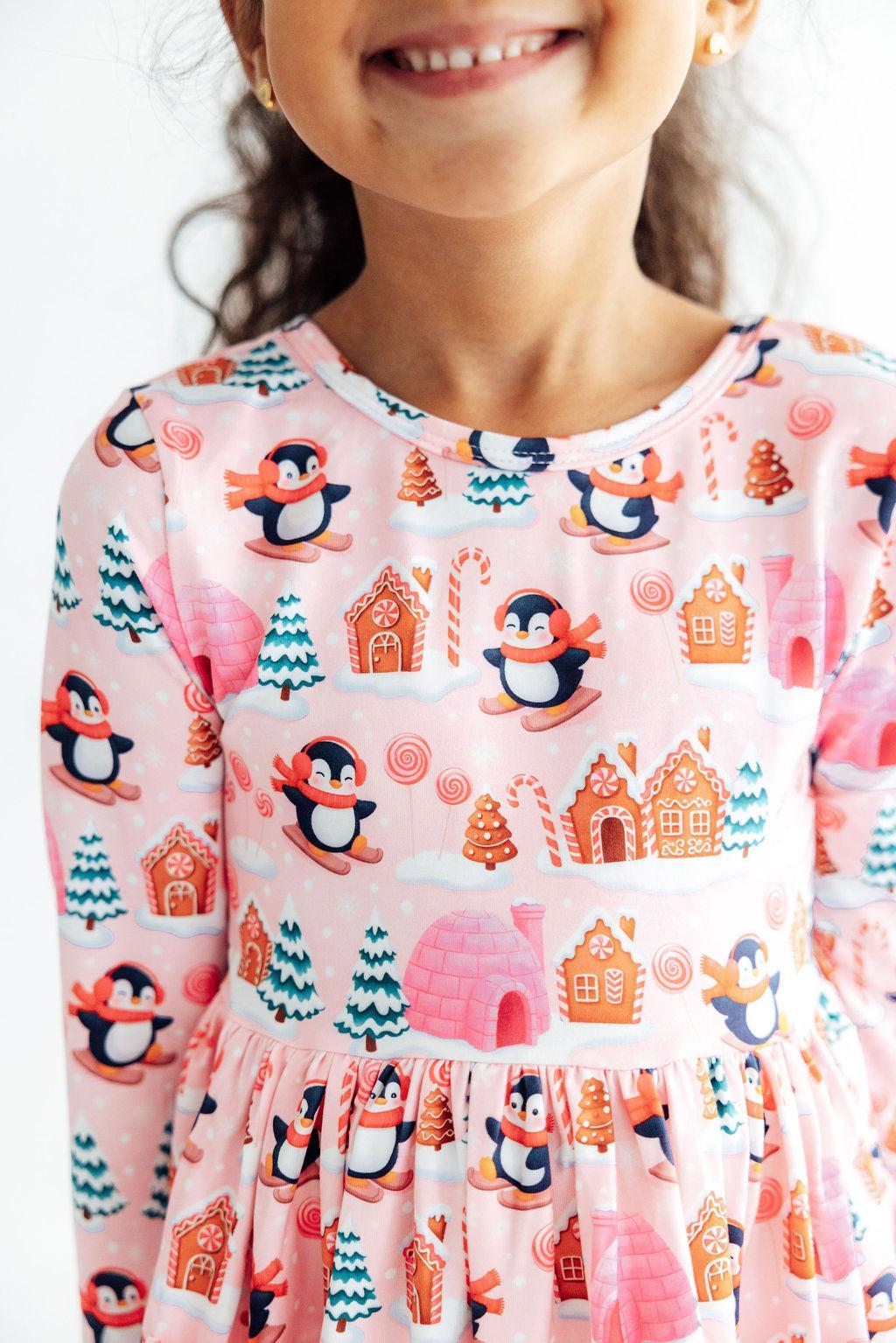 Penguin Party L/S Pocket Twirl Dress Mila & Rose ®