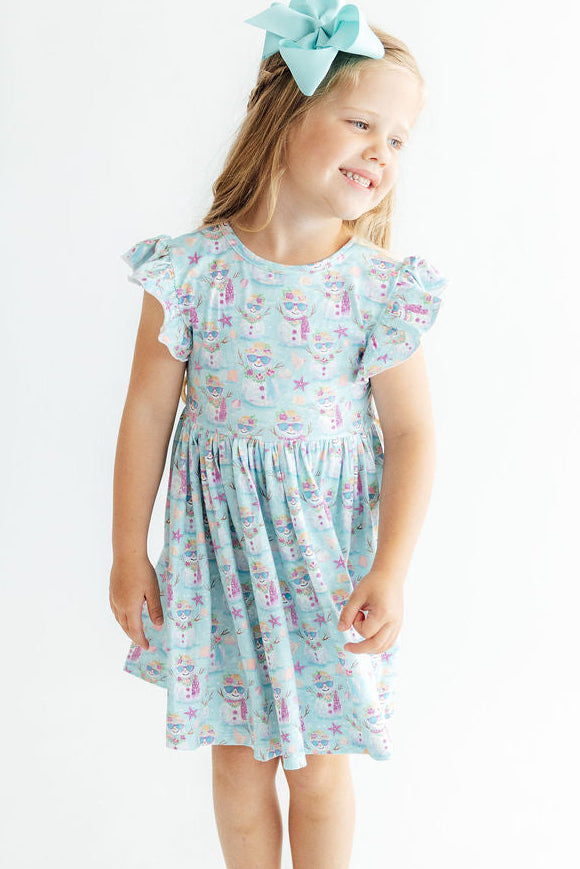Frosty in Paradise Flutter Sleeve Twirl Dress Mila & Rose ®