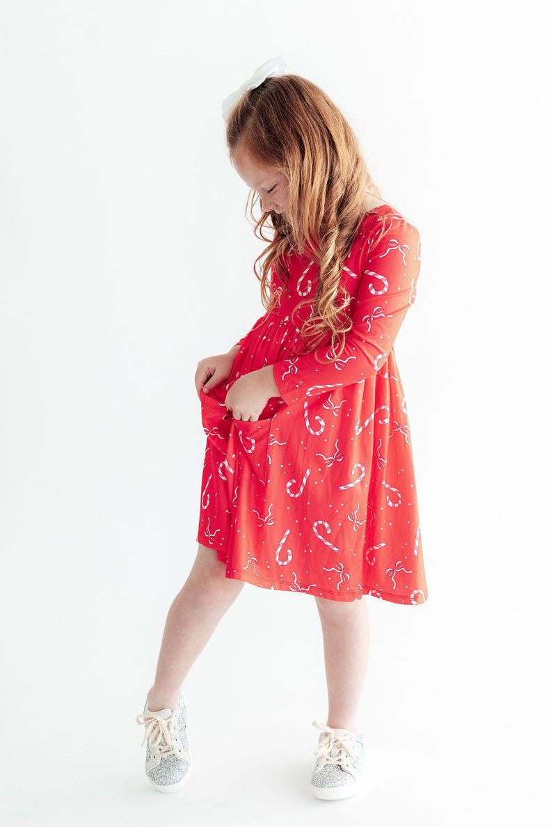 Peppermint Dreams L/S Pocket Twirl Dress Mila & Rose ®