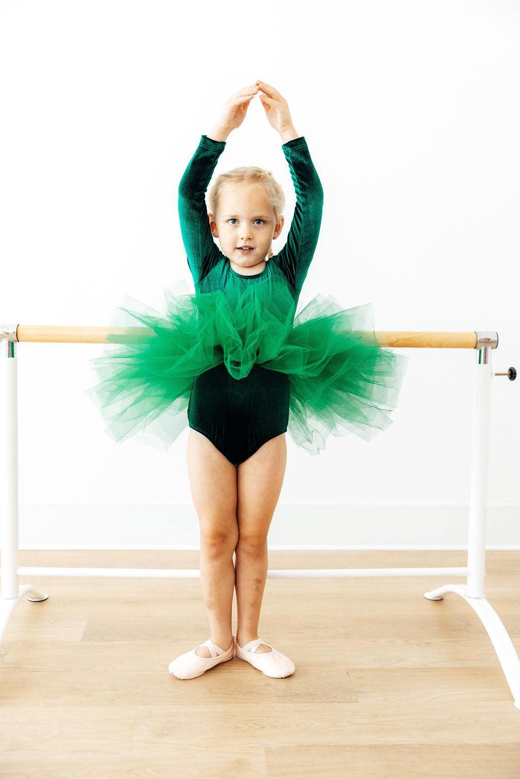 Hunter Green Velvet L/S Tutu Leotard Mila & Rose ®