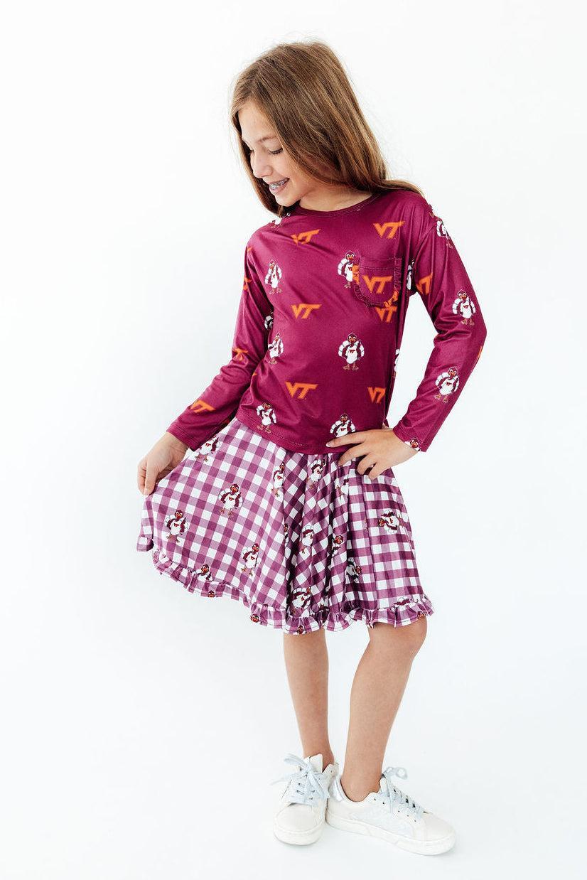 Virginia Tech Plaid Hokie Ruffle Twirl Skort Mila & Rose ®