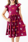 Virginia Tech Maroon Hokie Flutter Twirl Dress Mila & Rose ®
