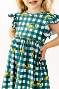 North Dakota State University Plaid Bison Flutter Twirl Dress Mila & Rose ®