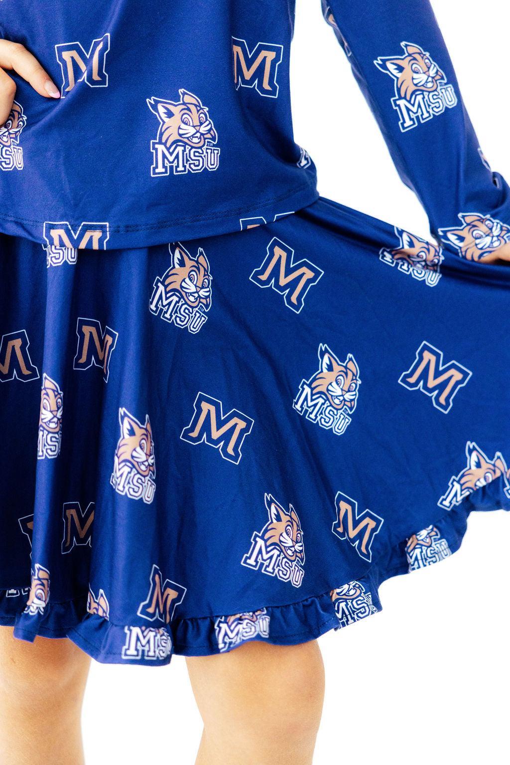 Montana State University Blue Bobcat Ruffle Twirl Skort Mila & Rose ®
