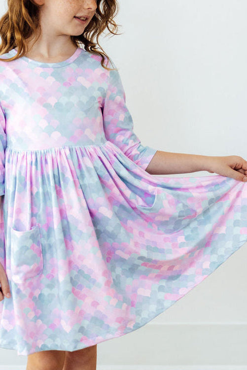 Mermaid Magic 3/4 Sleeve Pocket Twirl Dress Mila & Rose ®