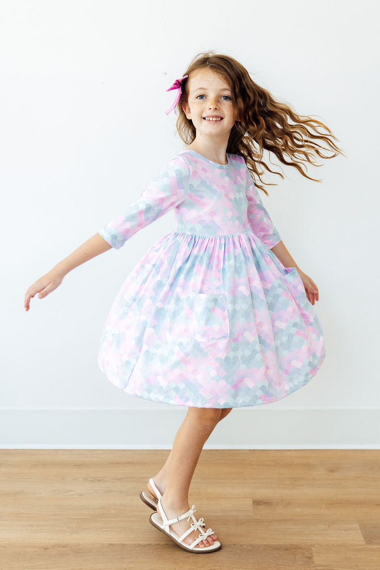 Mermaid Magic 3/4 Sleeve Pocket Twirl Dress Mila & Rose ®