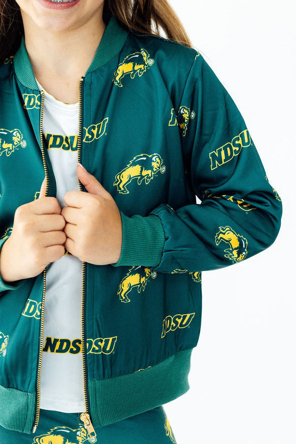 North Dakota State University Green Bison Satin Jacket Mila & Rose ®